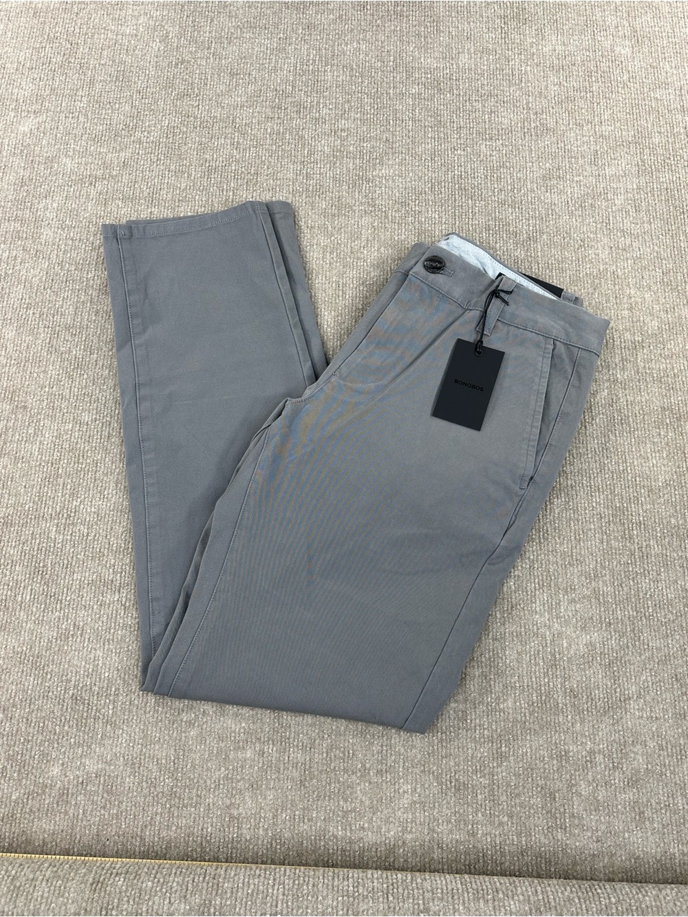 NWT Bonobos Stretch Washed Chino Pants Tailored Fit Men’s 28x32 Gray